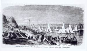 The First Regattas at Marseilles, from Le Monde Illustre by Pierre Blanchet